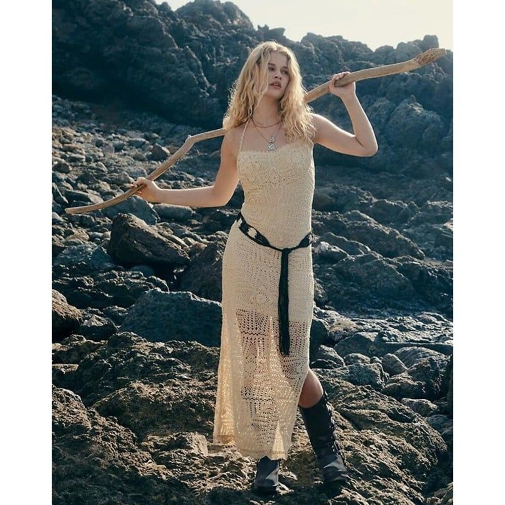 Free People Dahlia Strapless Crochet Midi Dress Large